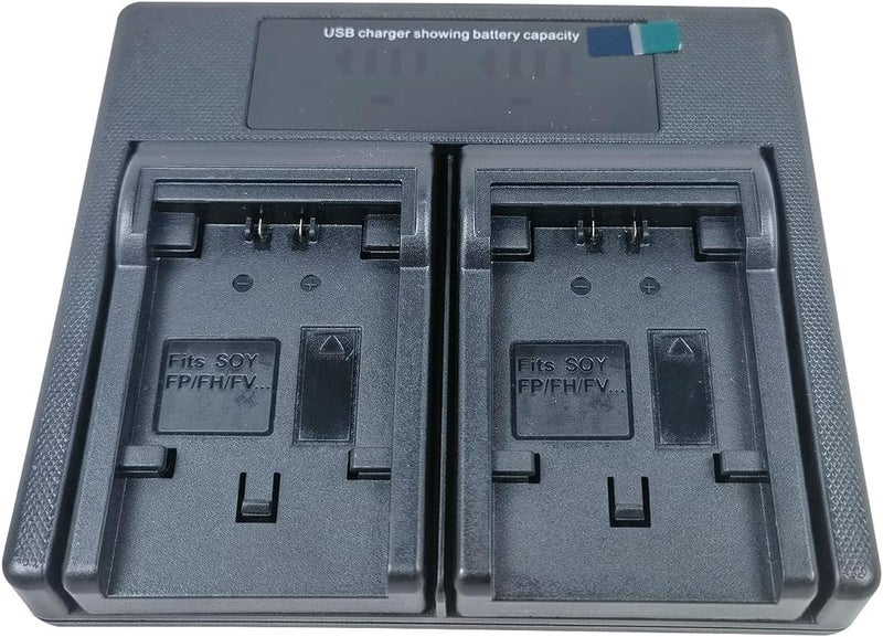 EMOVERY USB Dual Battery Charger for Sony NP-FV100 NP-FH100 NP-FV70 NP-FH70 NP-FH30 NP-FH50 NP-FP30 NP-FP50 NP-FP70/FP71 NP-FP90 DCR-DVD DCR-HC DCR-SR HDR-CX HDR-XR Series Camera - Image 3